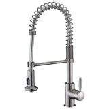 ANZZI Eclipse Single Handle Pull-Down Sprayer Kitchen Faucet in Brushed Nickel - Brushed nickel