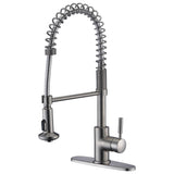 ANZZI Eclipse Single Handle Pull-Down Sprayer Kitchen Faucet in Brushed Nickel - Brushed nickel