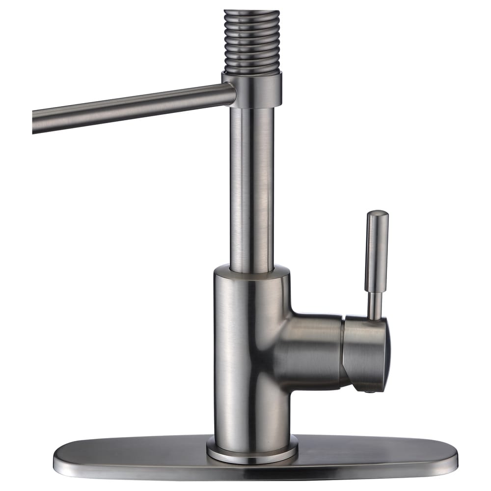 ANZZI Eclipse Single Handle Pull-Down Sprayer Kitchen Faucet in Brushed Nickel - Brushed nickel