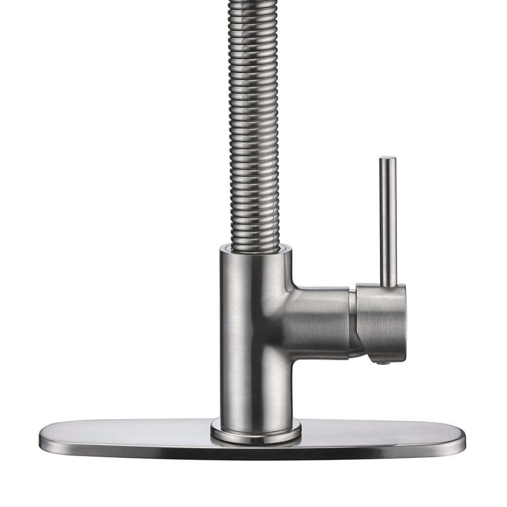 ANZZI Step Single Handle Pull-Down Sprayer Kitchen Faucet in Brushed Nickel - Brushed nickel