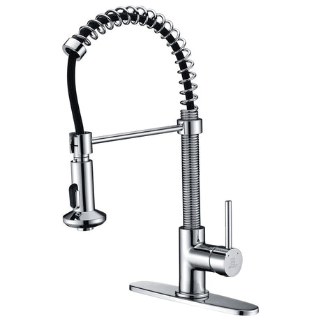 ANZZI Step Single Handle Pull-Down Sprayer Kitchen Faucet in Polished Chrome - Polished chrome