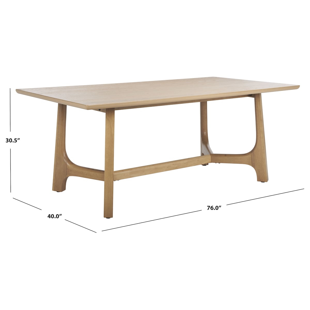 Adelee 76-inch Rectangle Wood Dining Table - Natural - 76Wx40Dx31H