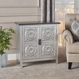 Alana Farmhouse Distressed Fir Cabinet by Christopher Knight Home