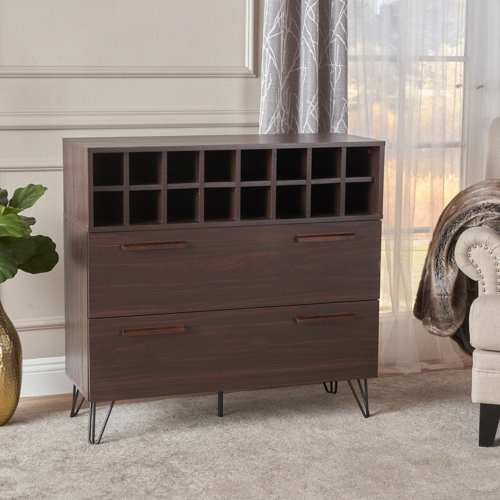 Amelia Mid-Century Wood Wine and Bar Cabinet by Christopher Knight Home