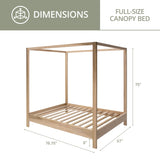 American Furniture Classics Model FULL CANOPY Full Size Canopy Bed with Raised Platform