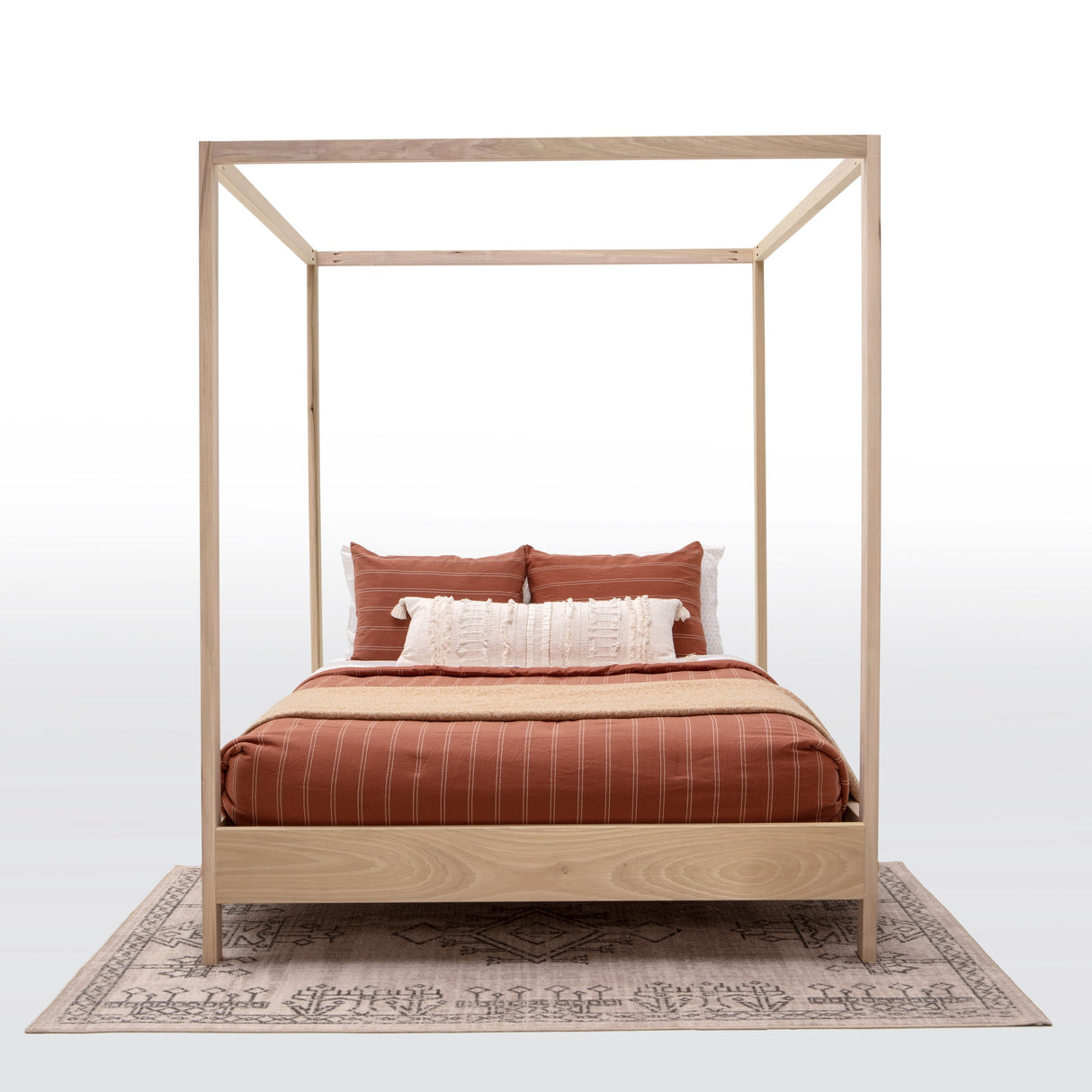 American Furniture Classics Model QUEEN CANOPY Queen Size Canopy Bed with Raised Platform