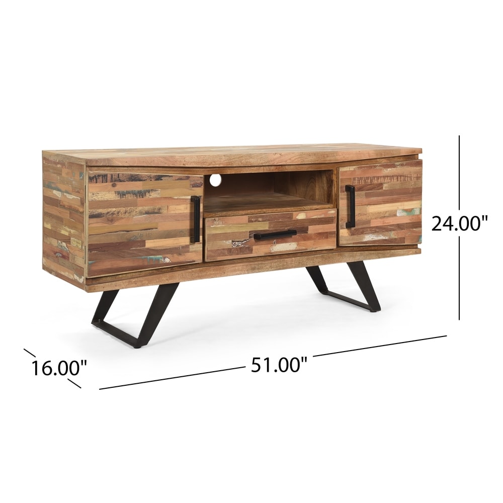 Antwerp Boho Handcrafted Reclaimed Wood TV Stand by Christopher Knight Home