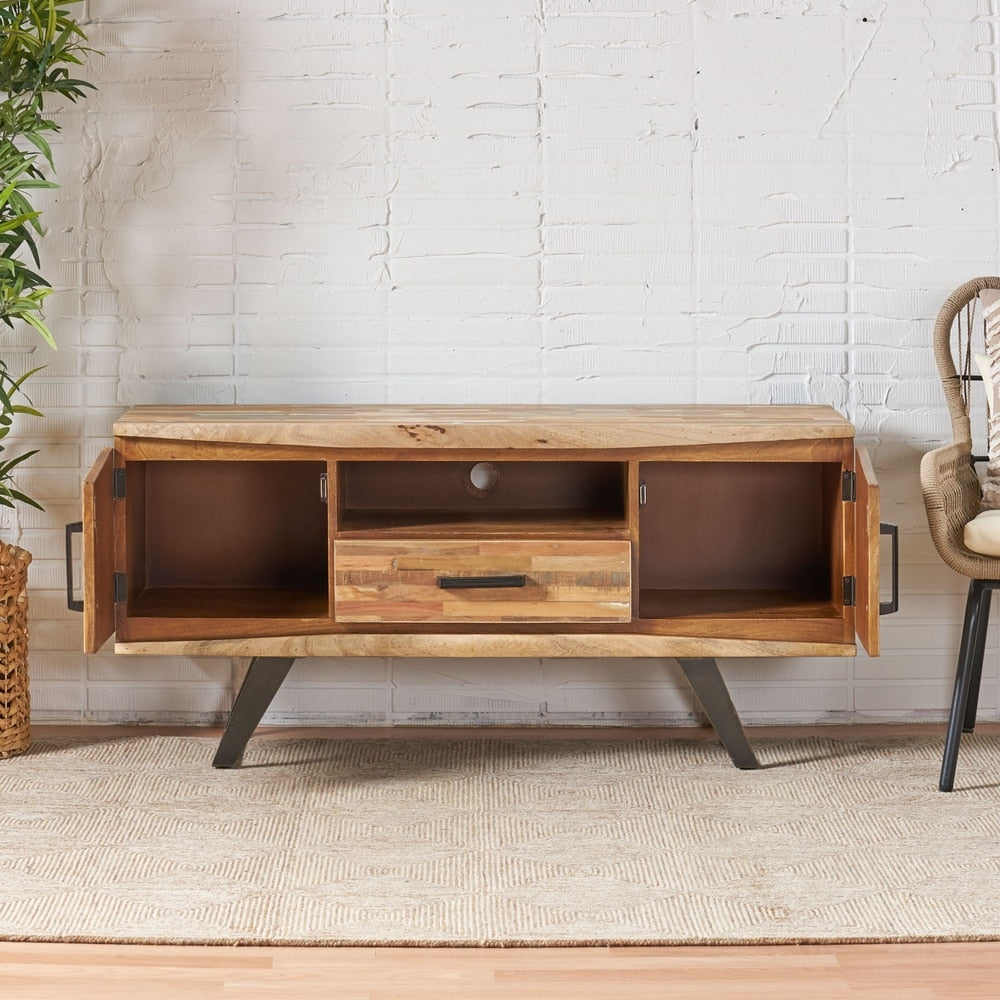 Antwerp Boho Handcrafted Reclaimed Wood TV Stand by Christopher Knight Home