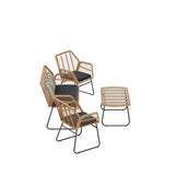 Arden 4-Piece Outdoor Wicker Patio Conversation Set with Cushions