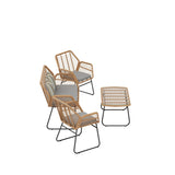 Arden 4-Piece Outdoor Wicker Patio Conversation Set with Cushions