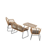 Arden 4-Piece Outdoor Wicker Patio Conversation Set with Cushions