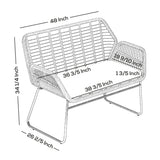 Arden 4-Piece Outdoor Wicker Patio Conversation Set with Cushions