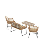 Arden 4-Piece Outdoor Wicker Patio Conversation Set with Cushions