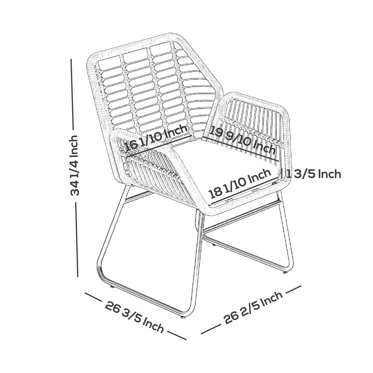 Arden 4-Piece Outdoor Wicker Patio Conversation Set with Cushions