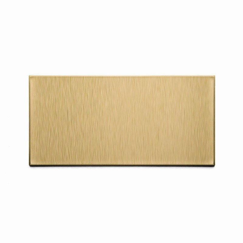 Aspect Peel and Stick Backsplash 3in x 6in Brushed Champagne Short Grain Metal Tile 15 Sq Ft Kit