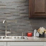 Aspect Peel and Stick Raised Stone Overlay Kitchen Backsplash Tile