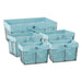 Asst Rustic Bronze Chicken Wire French Blue Liner Basket (Set of 5)