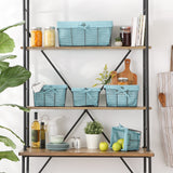 Asst Rustic Bronze Chicken Wire French Blue Liner Basket (Set of 5)