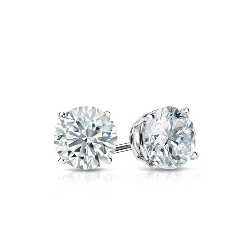 Auriya 14k Gold Lab Grown Round Diamond Stud Earrings 0.50 to 5.00 ct. tw. Push-Back (F-G VS)