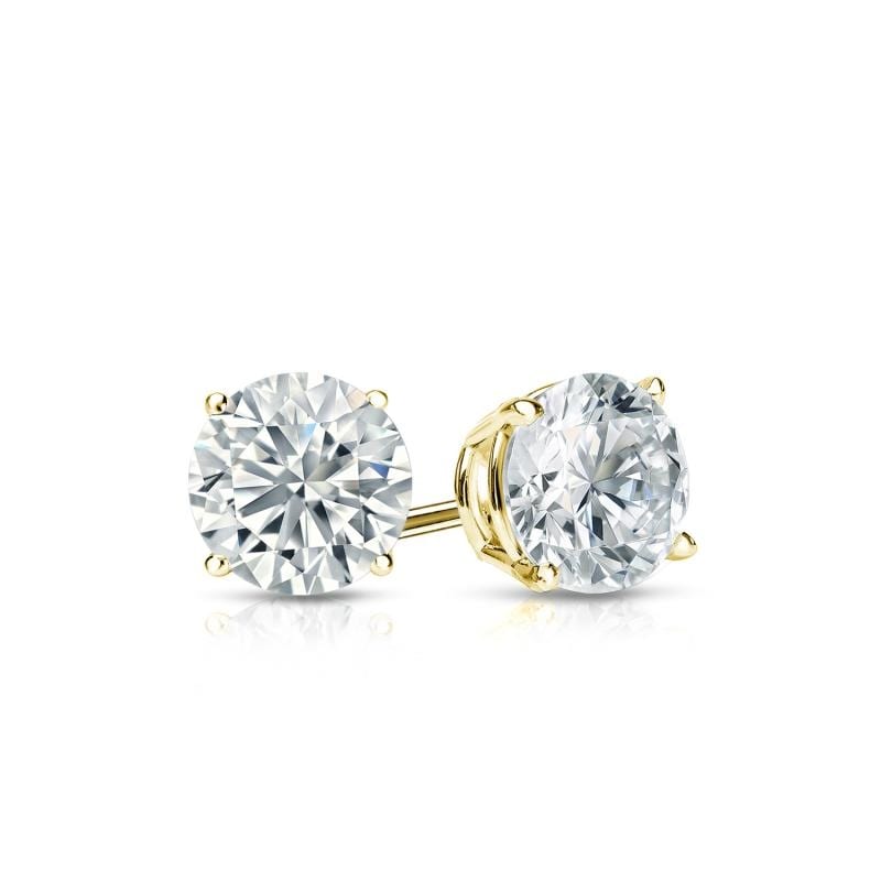 Auriya 14k Gold Lab Grown Round Diamond Stud Earrings 0.50 to 5.00 ct. tw. Push-Back (F-G VS)