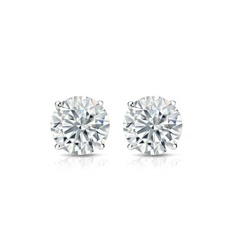 Auriya 14k Gold Lab Grown Round Diamond Stud Earrings 0.50 to 5.00 ct. tw. Push-Back (F-G VS)