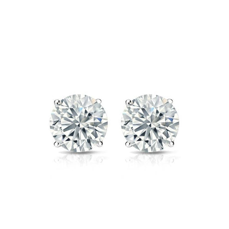 Auriya 14k Gold Lab Grown Round Diamond Stud Earrings 0.50 to 5.00 ct. tw. Push-Back (F-G VS)