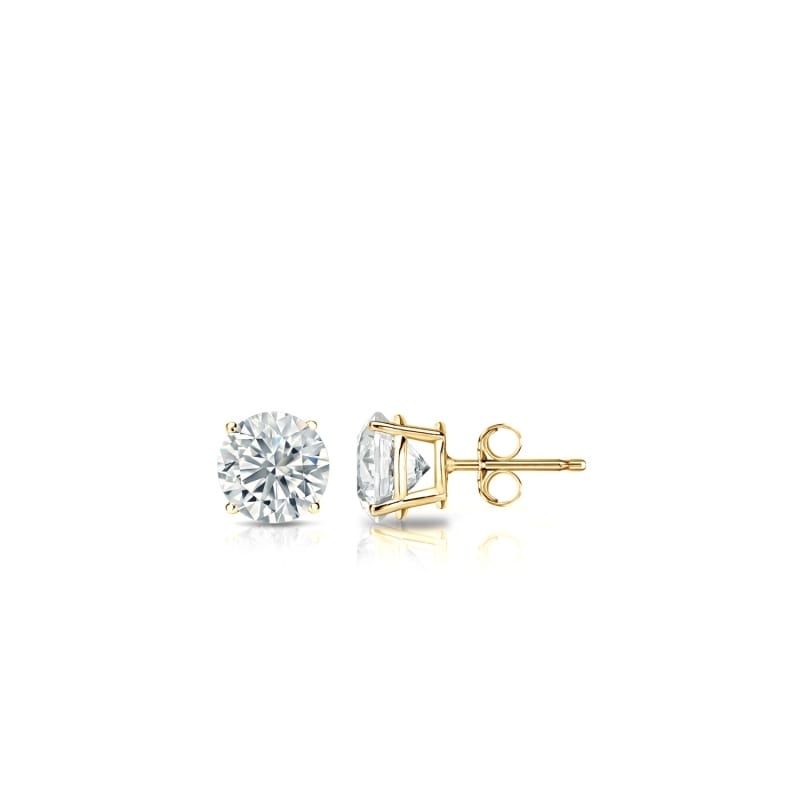 Auriya 14k Gold Lab Grown Round Diamond Stud Earrings 0.50 to 5.00 ct. tw. Push-Back (F-G VS)