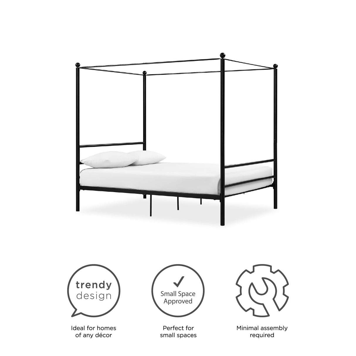 Avenue Greene Knox Four Post Metal Canopy Bed