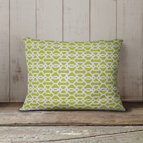 BAMBOO LATTICE CHARTREUSE Outdoor Lumbar Pillow By Kavka Designs