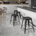 24" High Backless Distressed Metal Indoor-Outdoor Counter Height Stool