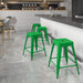 24" High Backless Distressed Metal Indoor-Outdoor Counter Height Stool