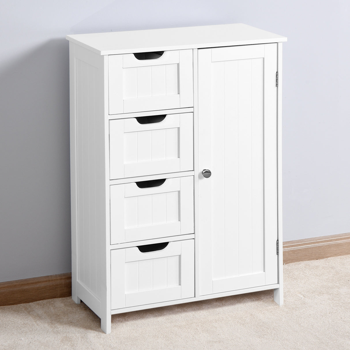 Bathroom Storage Cabinet with Adjustable Shelf and Drawers