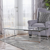 Bayla Modern Rectangle Glass Coffee Table by Christopher Knight Home - 26"L x 48"W x 18"H