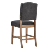 Benchwright Premium Nailhead Upholstered Counter Height Chairs (Set of 2) by iNSPIRE Q Artisan