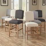 Benchwright Premium Nailhead Upholstered Counter Height Chairs (Set of 2) by iNSPIRE Q Artisan