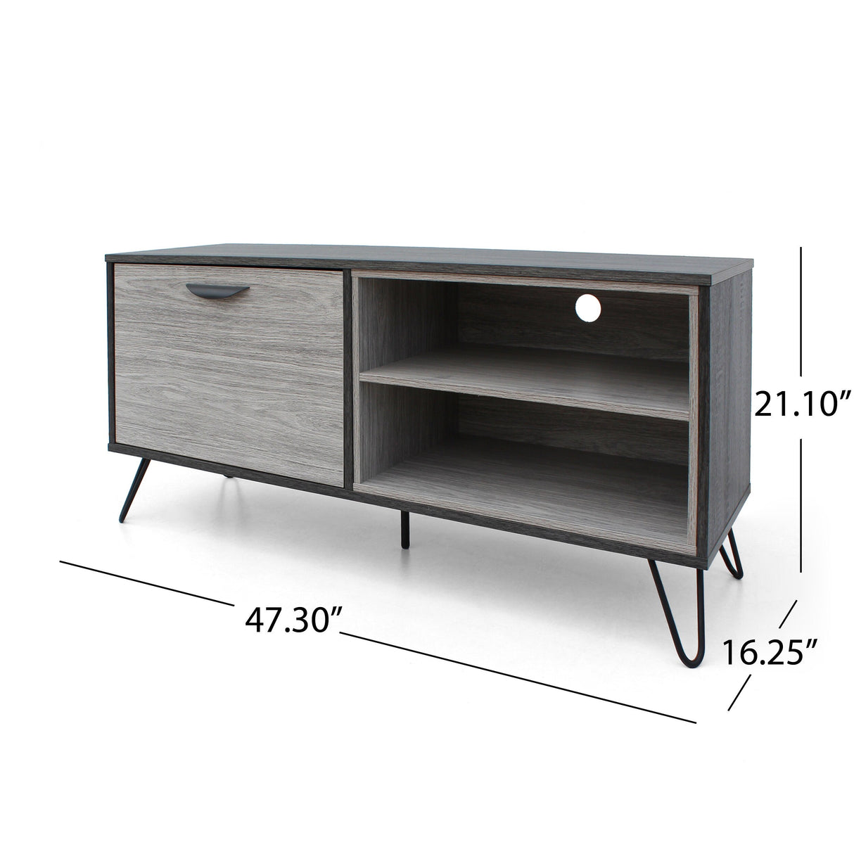 Christopher Knight Home Bijan Mid-Century Modern Two-Toned TV Stand with Hairpin Legs