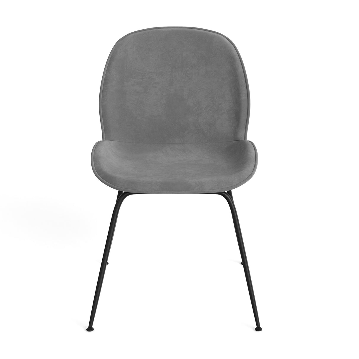 Biza Upholstered Velvet Side Chairs with Black Matte Finished Metal Legs (Set of 2) - 17.5