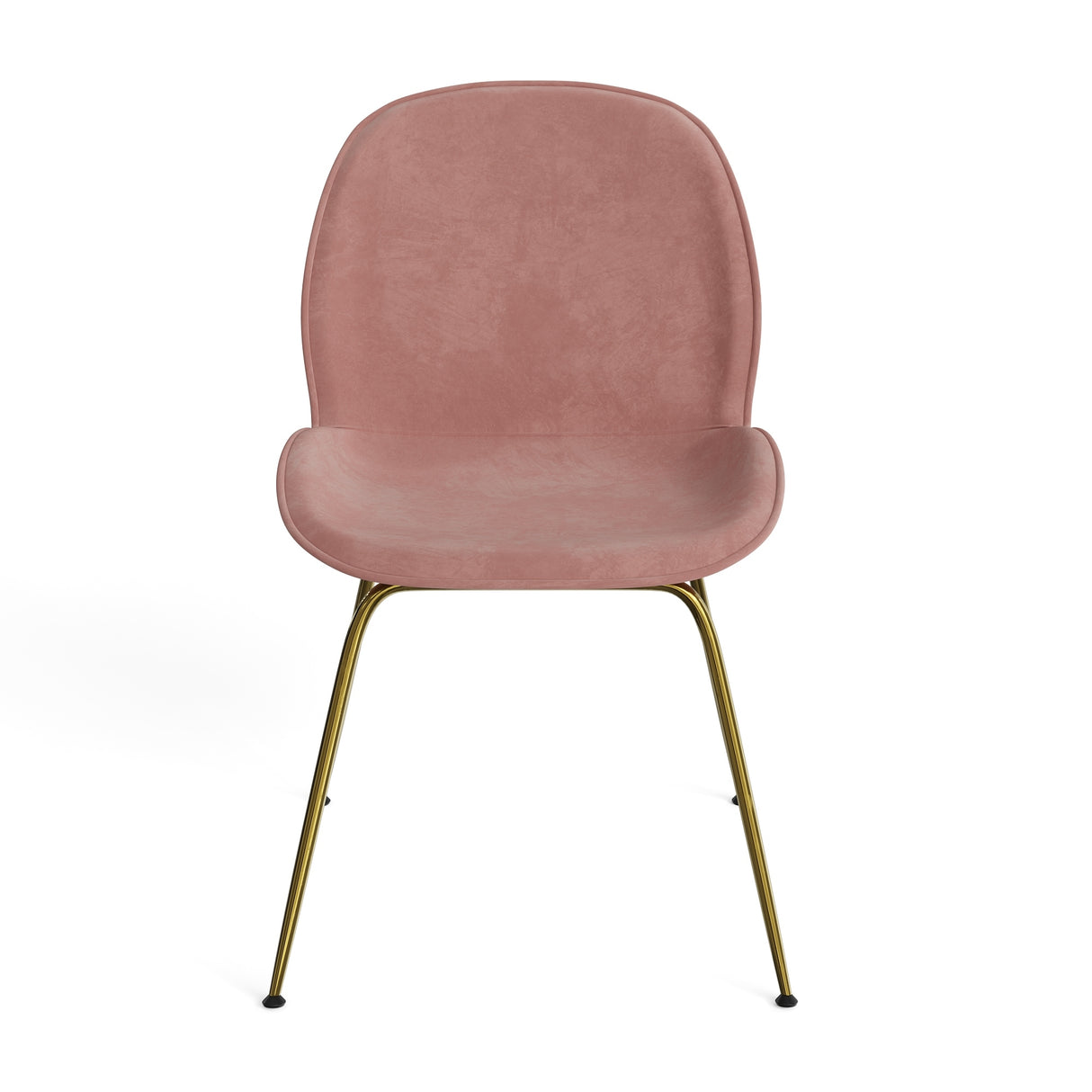 Biza Upholstered Velvet Side Chairs with Gold Finished Metal Legs (Set of 2)