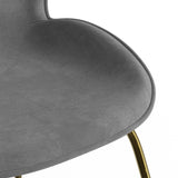 Biza Upholstered Velvet Side Chairs with Gold Finished Metal Legs (Set of 2)