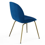 Biza Upholstered Velvet Side Chairs with Gold Finished Metal Legs (Set of 2)