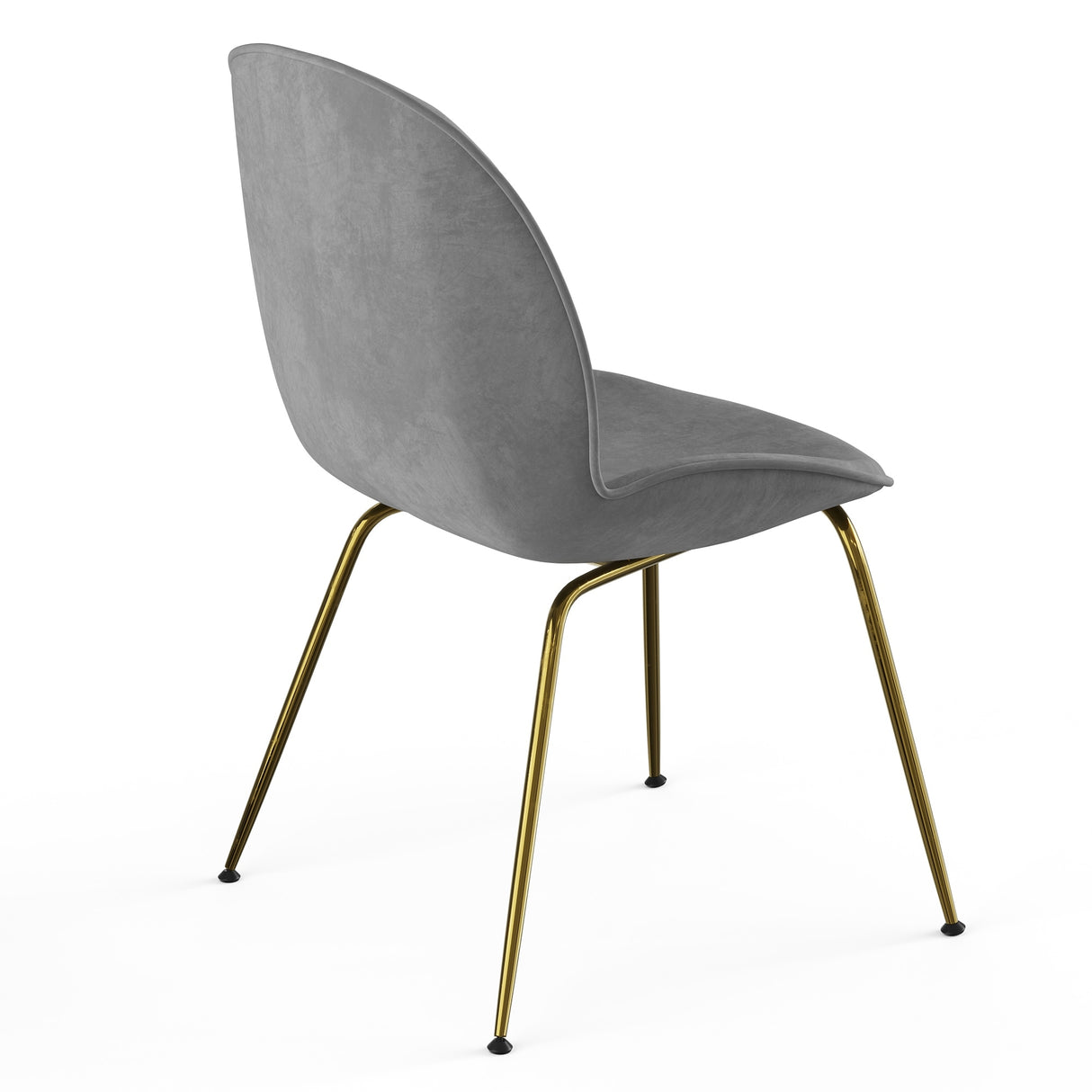 Biza Upholstered Velvet Side Chairs with Gold Finished Metal Legs (Set of 2)