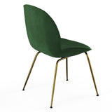 Biza Upholstered Velvet Side Chairs with Gold Finished Metal Legs (Set of 2)