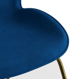 Biza Upholstered Velvet Side Chairs with Gold Finished Metal Legs (Set of 2)