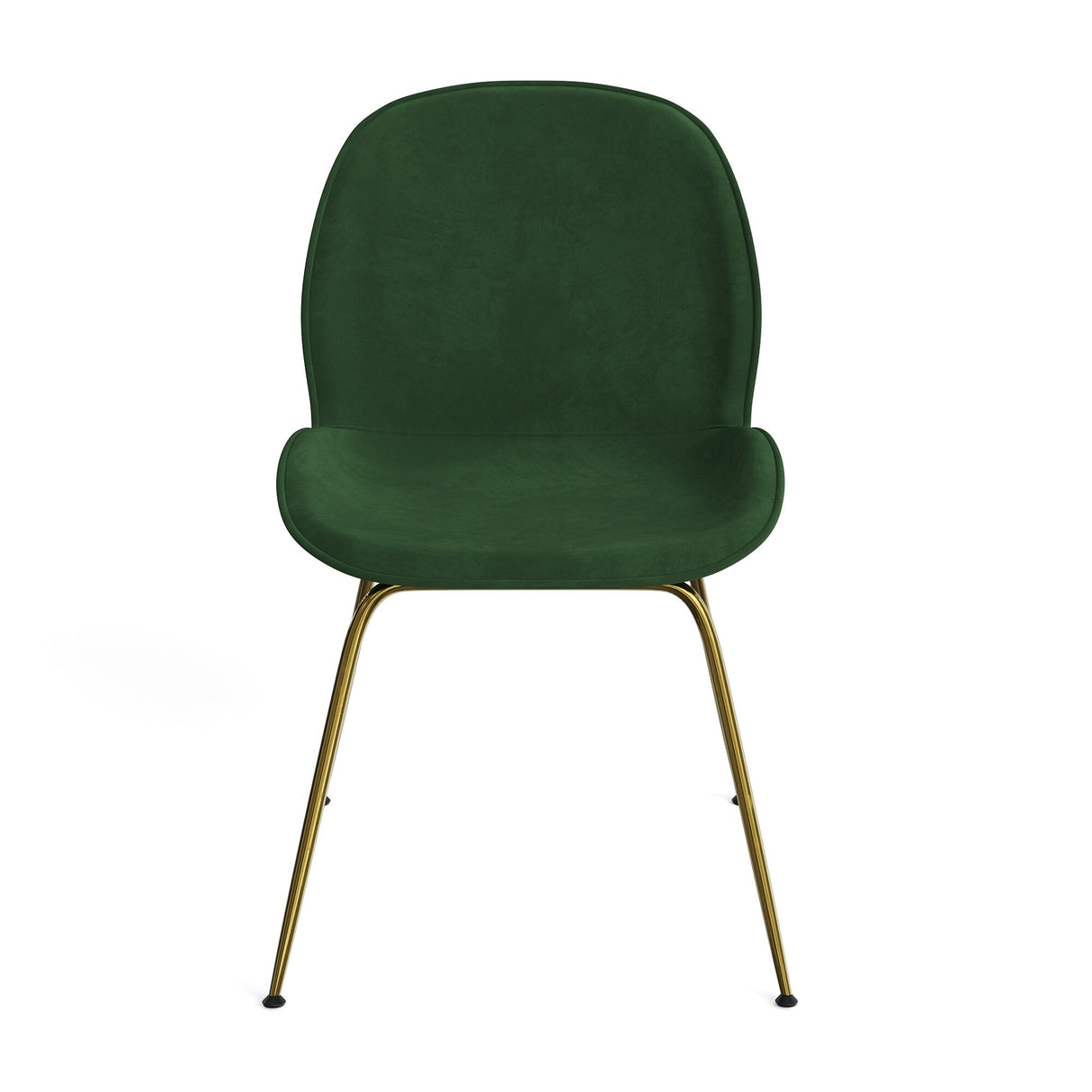 Biza Upholstered Velvet Side Chairs with Gold Finished Metal Legs (Set of 2)