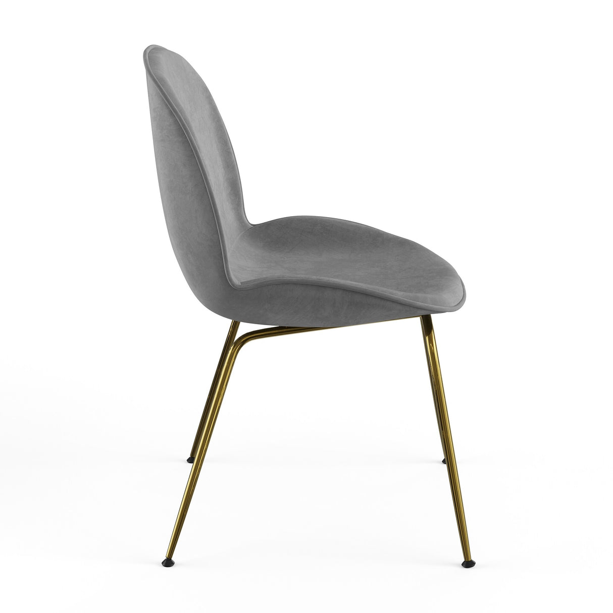 Biza Upholstered Velvet Side Chairs with Gold Finished Metal Legs (Set of 2)