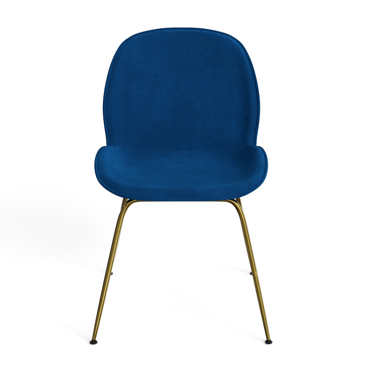 Biza Upholstered Velvet Side Chairs with Gold Finished Metal Legs (Set of 2)