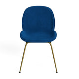 Biza Upholstered Velvet Side Chairs with Gold Finished Metal Legs (Set of 2)