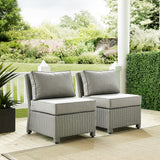 Bradenton 2Pc Outdoor Wicker Seating Set With Gray Cushions