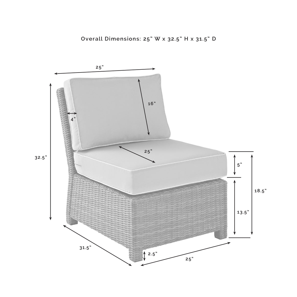 Bradenton 2Pc Outdoor Wicker Seating Set With Gray Cushions