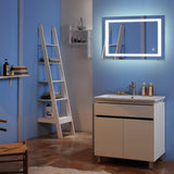 Built-in Light Strip Touch LED Bathroom Mirror Silver